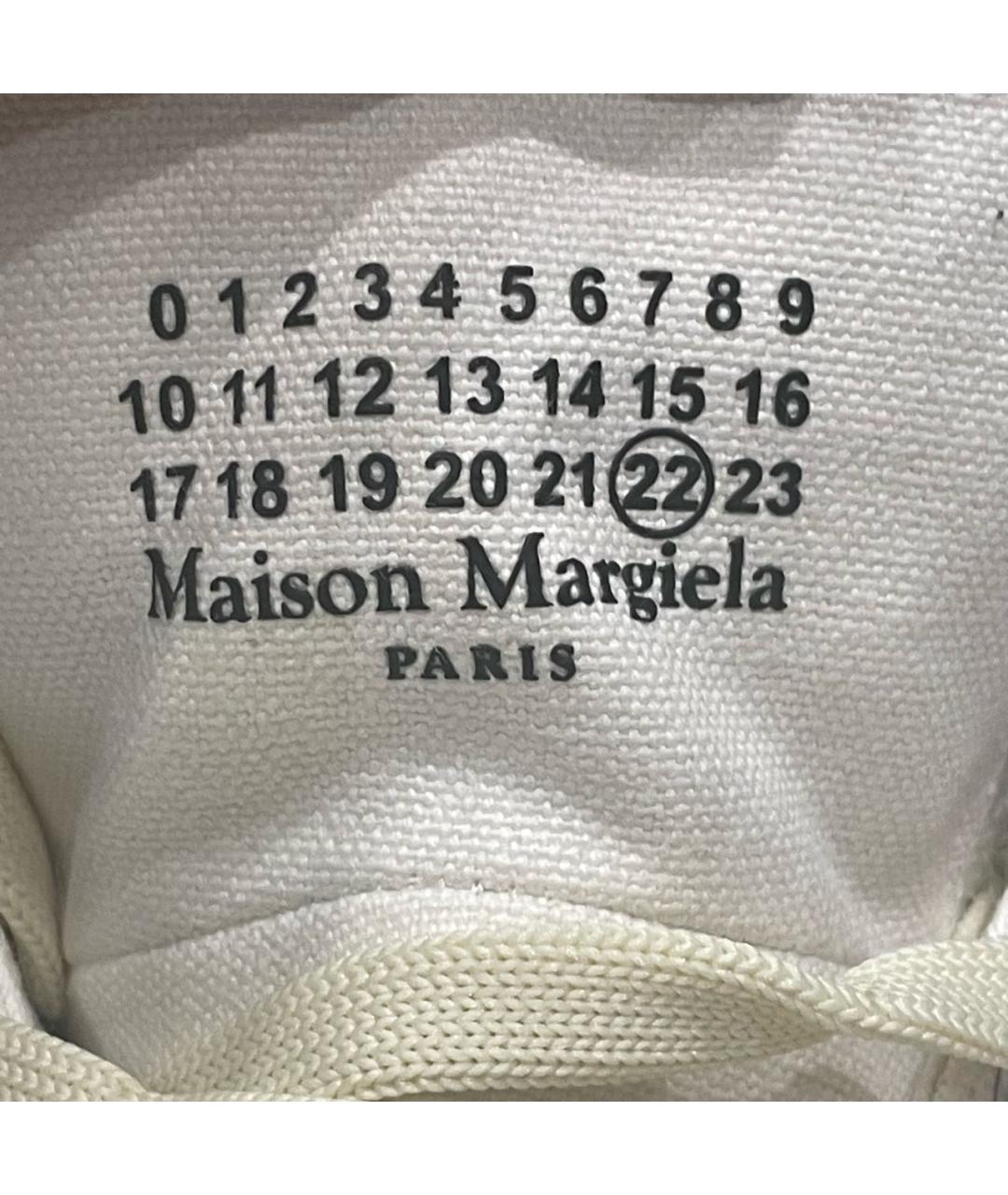 MAISON MARGIELA Белые текстильные высокие кроссовки / кеды, фото 4