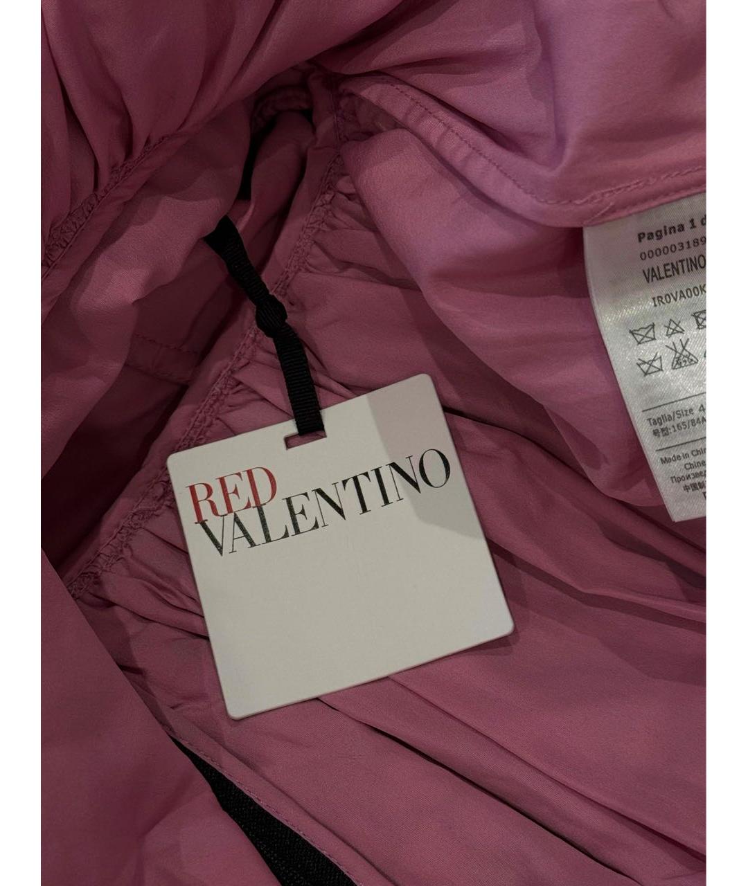 RED VALENTINO Розовое шелковое коктейльное платье, фото 4