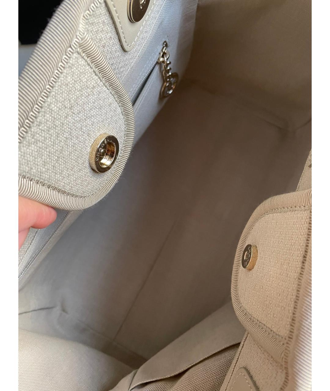 CHANEL Бежевая деним сумка тоут, фото 6