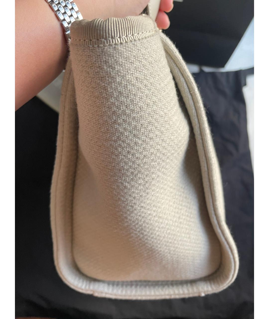 CHANEL Бежевая деним сумка тоут, фото 4