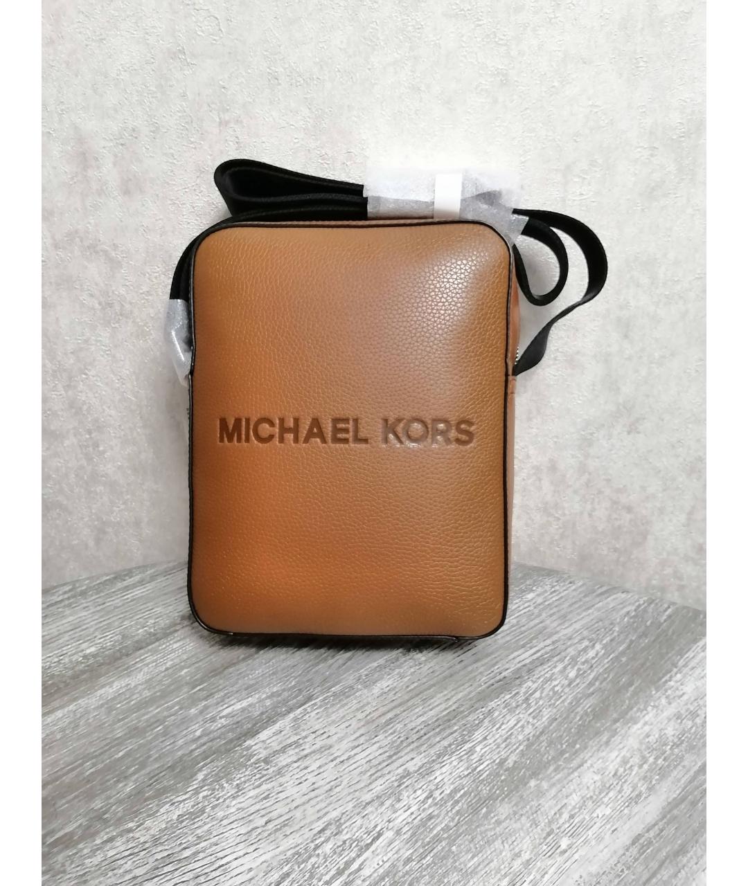 MICHAEL KORS Коричневая кожаная сумка на плечо, фото 5