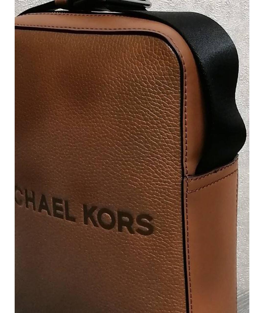 MICHAEL KORS Коричневая кожаная сумка на плечо, фото 2