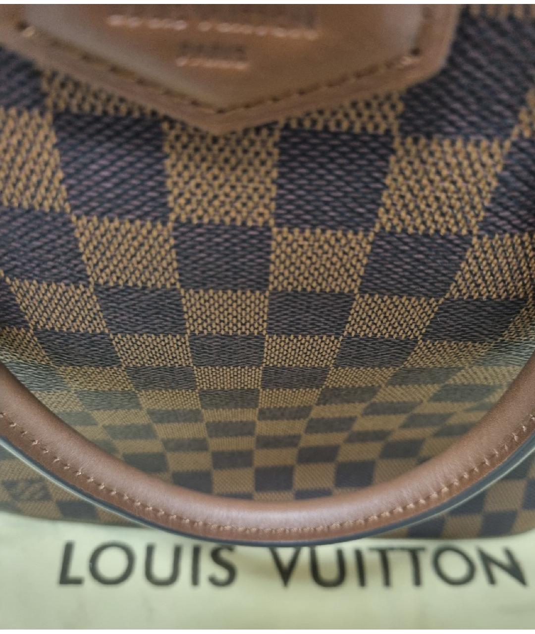 LOUIS VUITTON Коричневая кожаная сумка тоут, фото 9