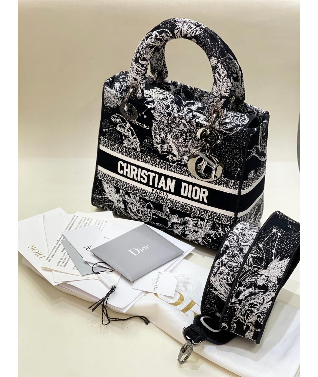 CHRISTIAN DIOR Черная жаккардовая сумка с короткими ручками, фото 10
