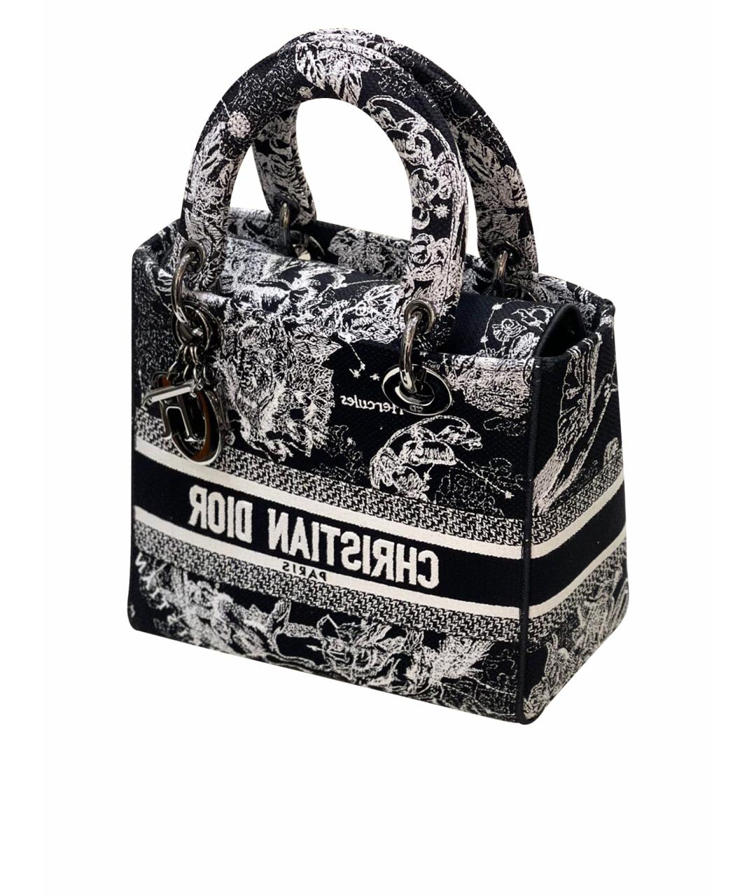 CHRISTIAN DIOR Черная жаккардовая сумка с короткими ручками, фото 1