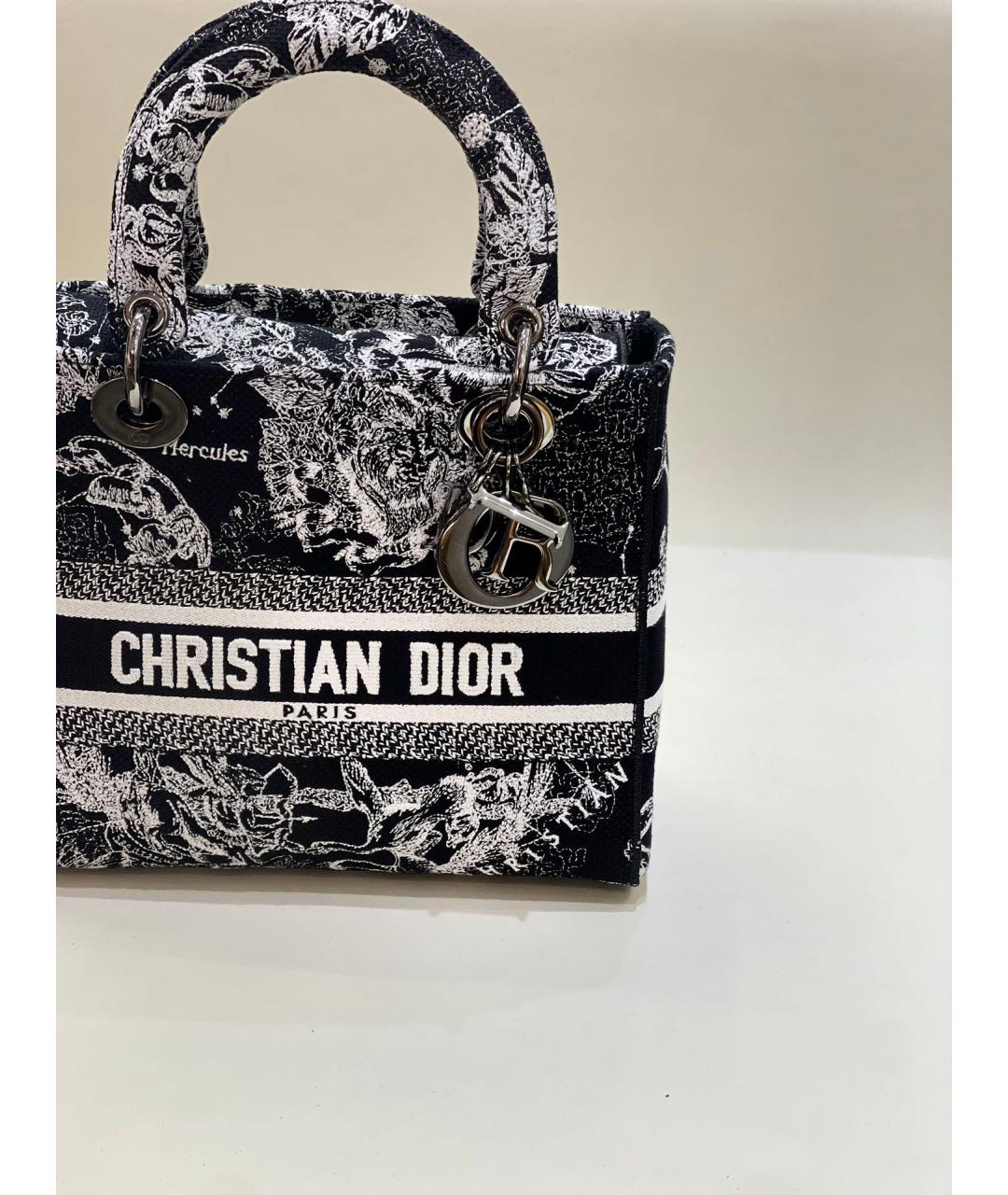 CHRISTIAN DIOR Черная жаккардовая сумка с короткими ручками, фото 8