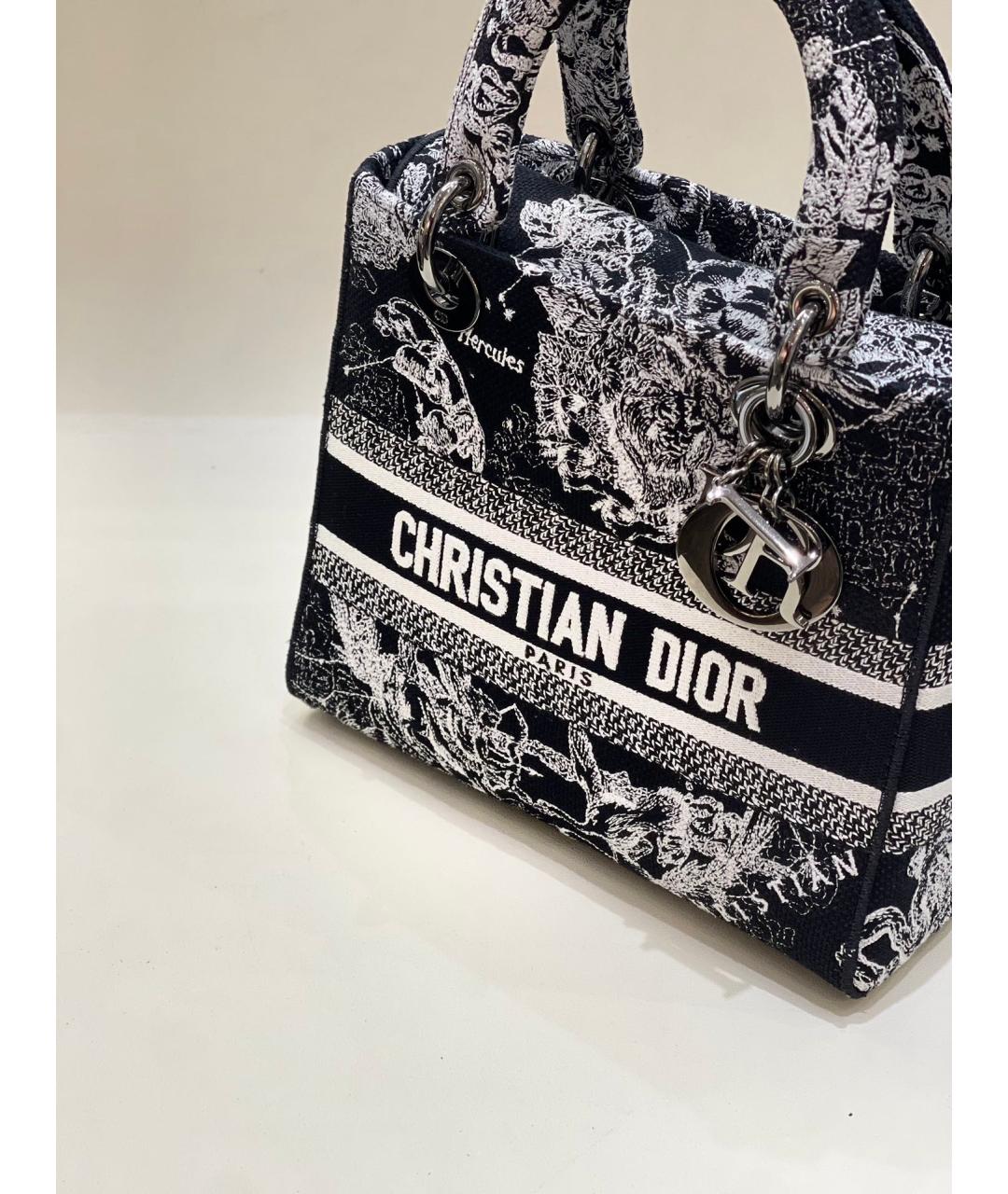 CHRISTIAN DIOR Черная жаккардовая сумка с короткими ручками, фото 5