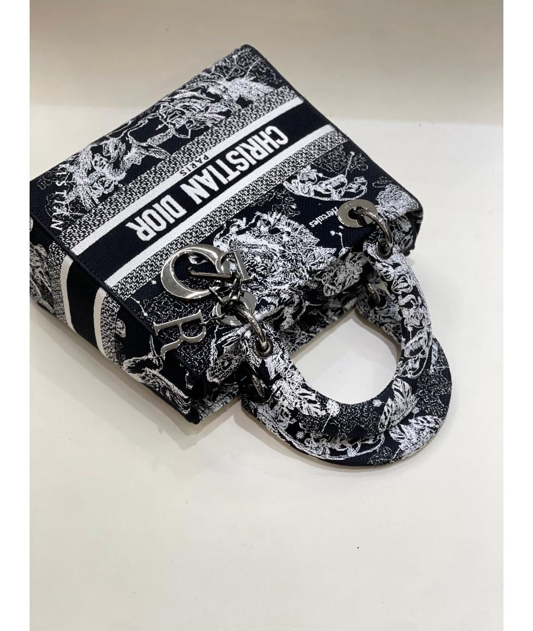 CHRISTIAN DIOR Черная жаккардовая сумка с короткими ручками, фото 7