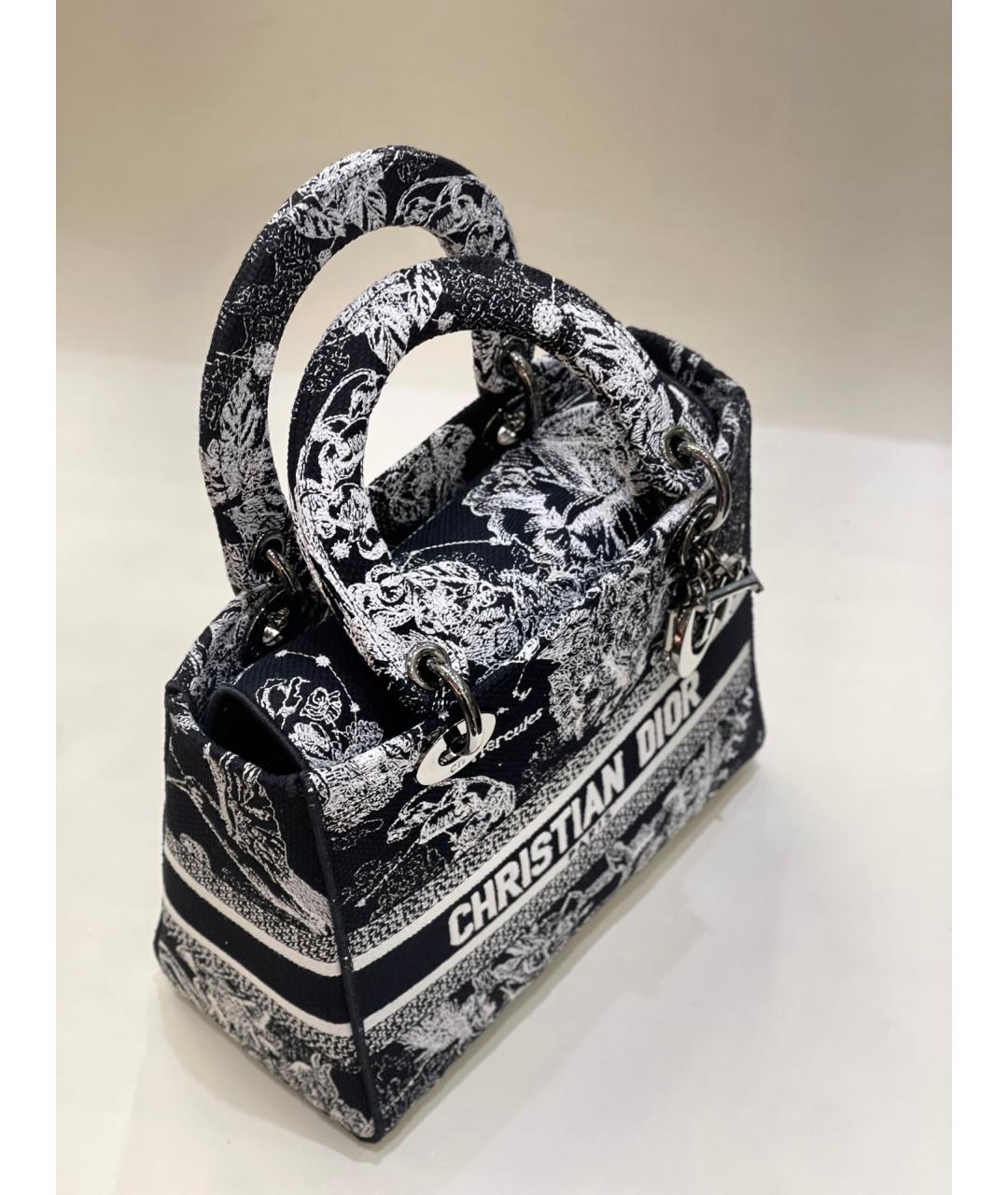 CHRISTIAN DIOR Черная жаккардовая сумка с короткими ручками, фото 4