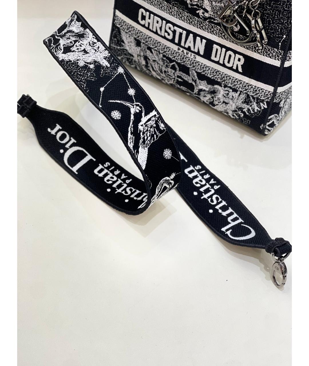 CHRISTIAN DIOR Черная жаккардовая сумка с короткими ручками, фото 9