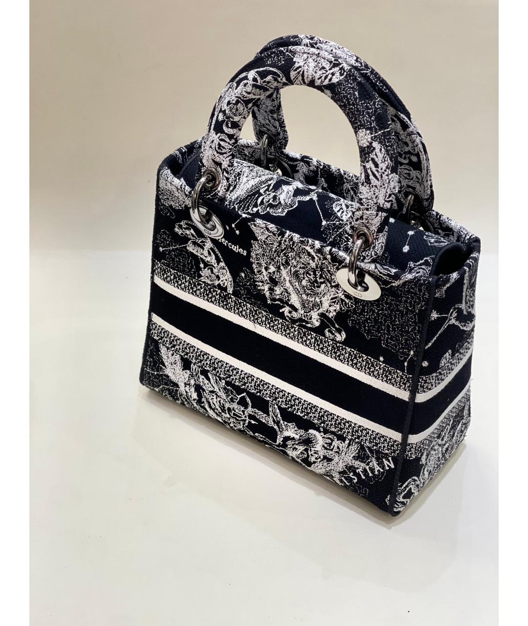 CHRISTIAN DIOR Черная жаккардовая сумка с короткими ручками, фото 3