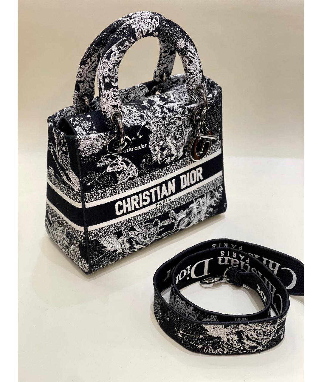 CHRISTIAN DIOR Черная жаккардовая сумка с короткими ручками, фото 2