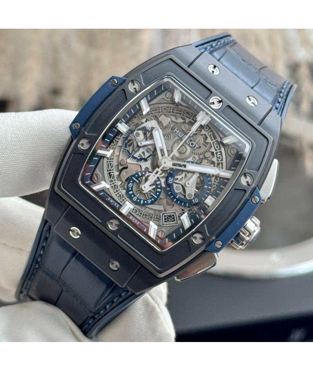 HUBLOT Темно-синие керамические часы, фото 8