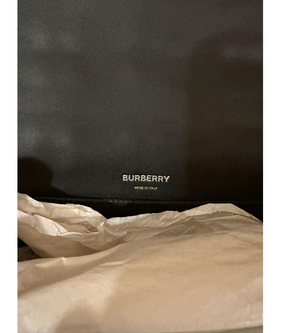 BURBERRY Черная кожаная сумка через плечо, фото 4