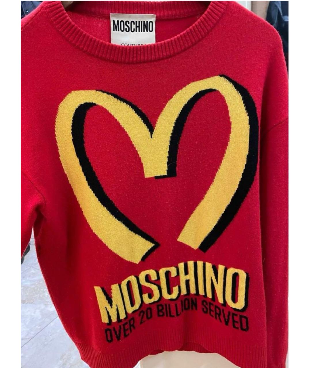 MOSCHINO Красный шерстяной джемпер / свитер, фото 4