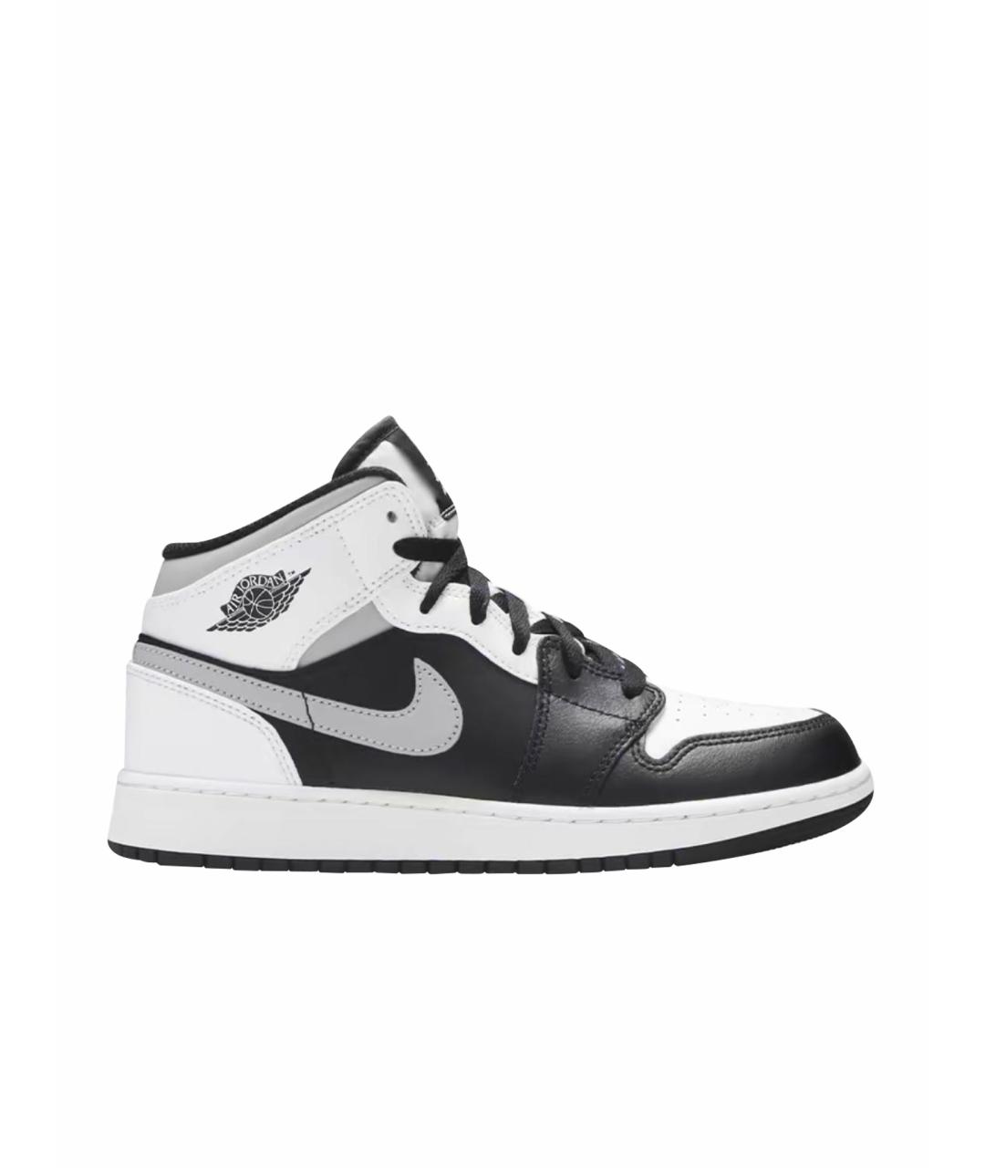 JORDAN Черные кожаные кеды, фото 1