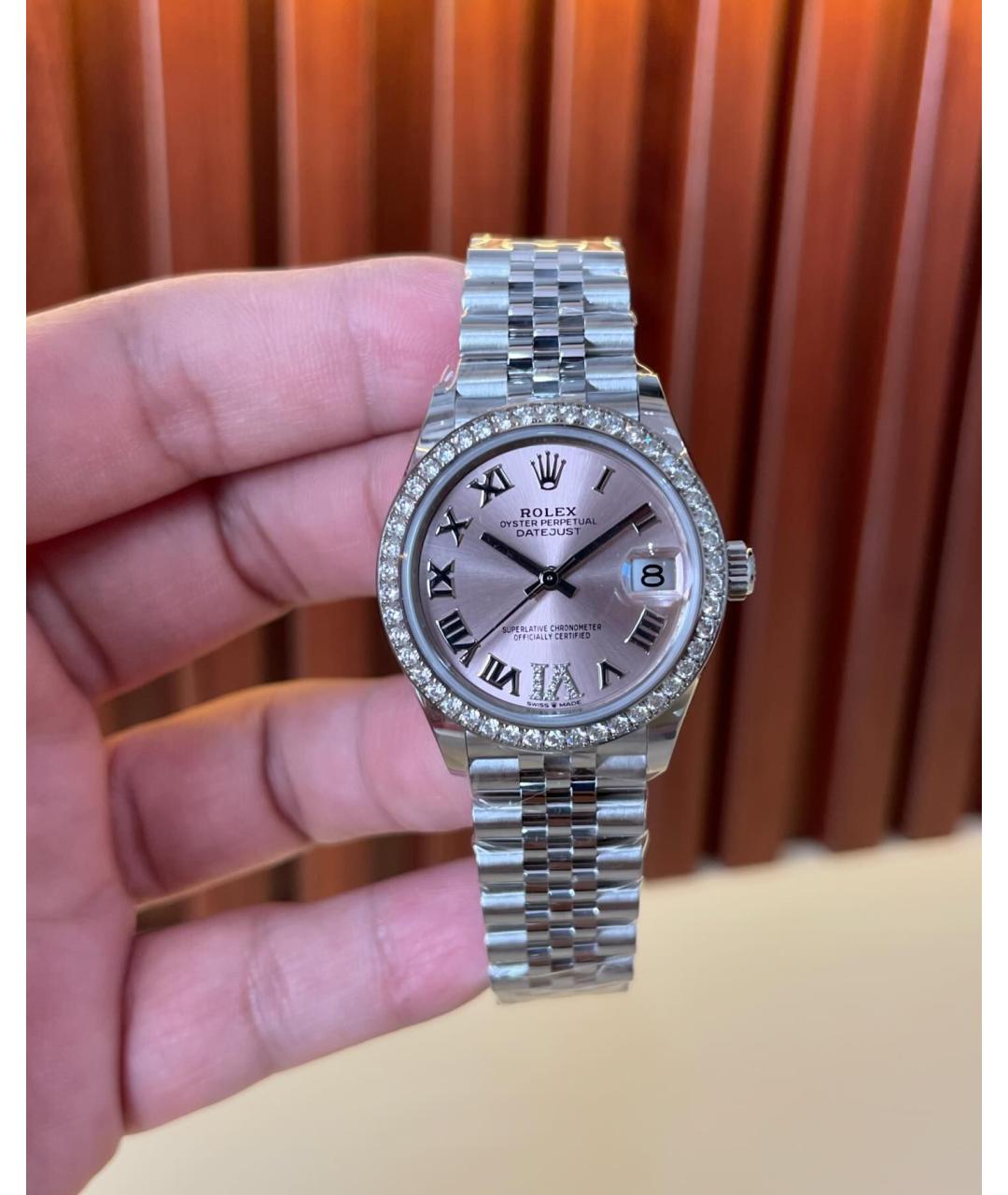 ROLEX Розовые часы из белого золота, фото 2