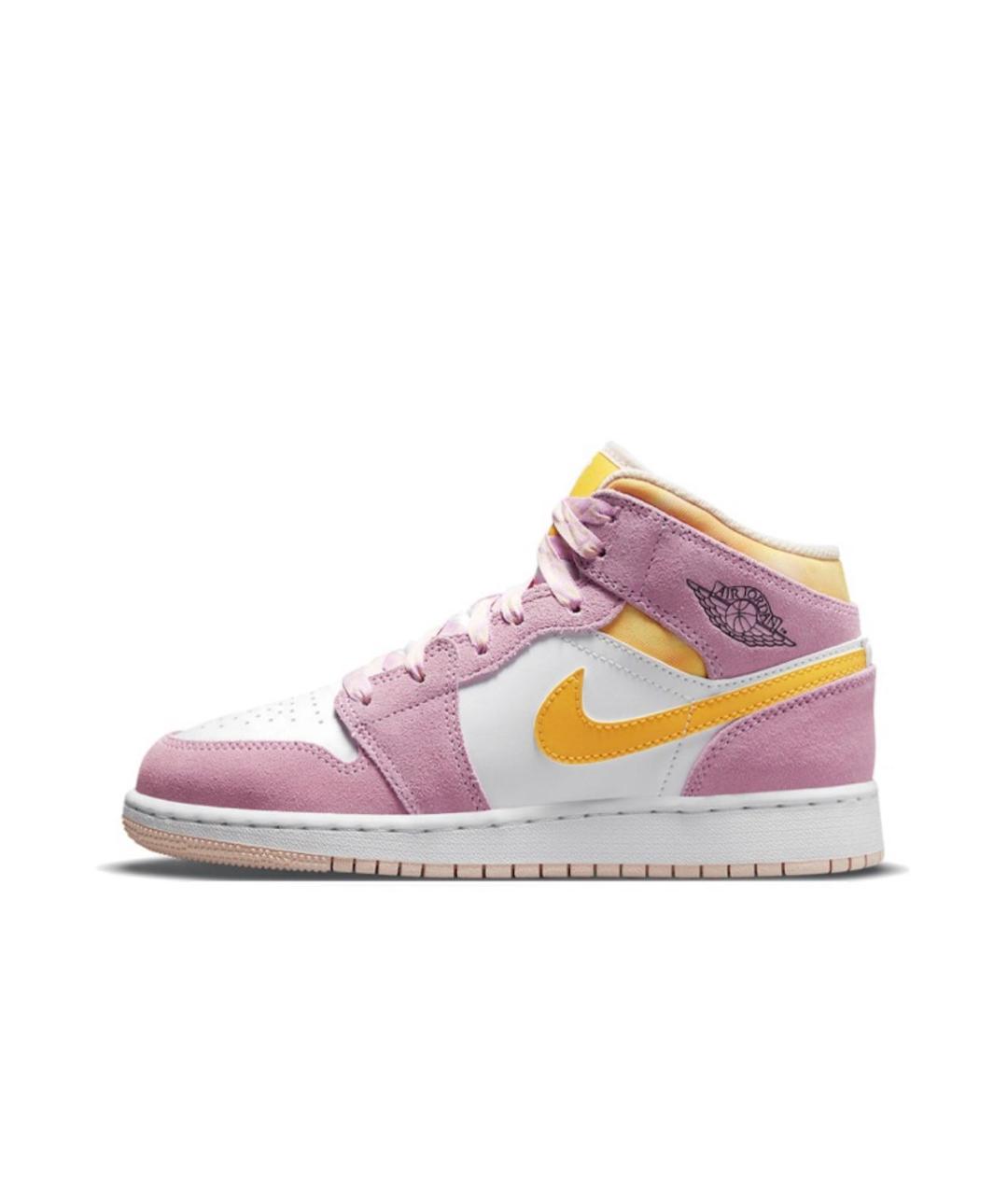 JORDAN Розовые кожаные кеды, фото 5