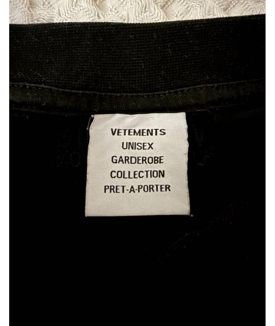 VETEMENTS Черная футболка, фото 3