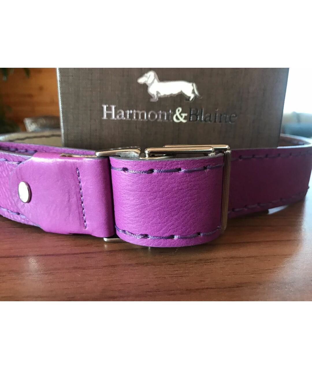 HARMONT & BLAINE JUNIOR Фиолетовый кожаный ремень, фото 6