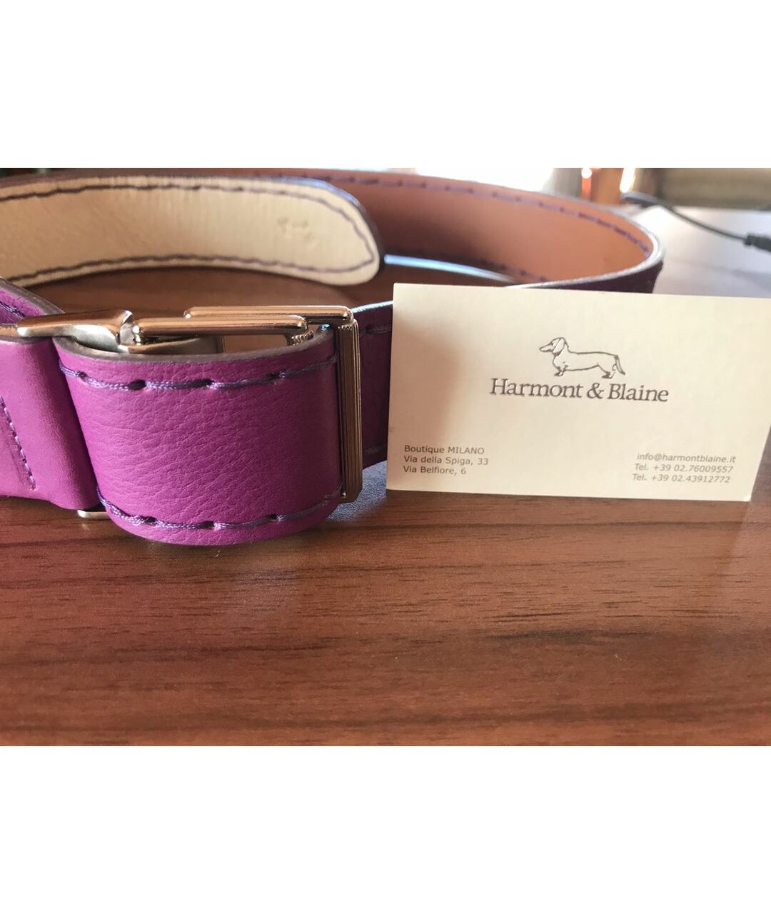 HARMONT & BLAINE JUNIOR Фиолетовый кожаный ремень, фото 4