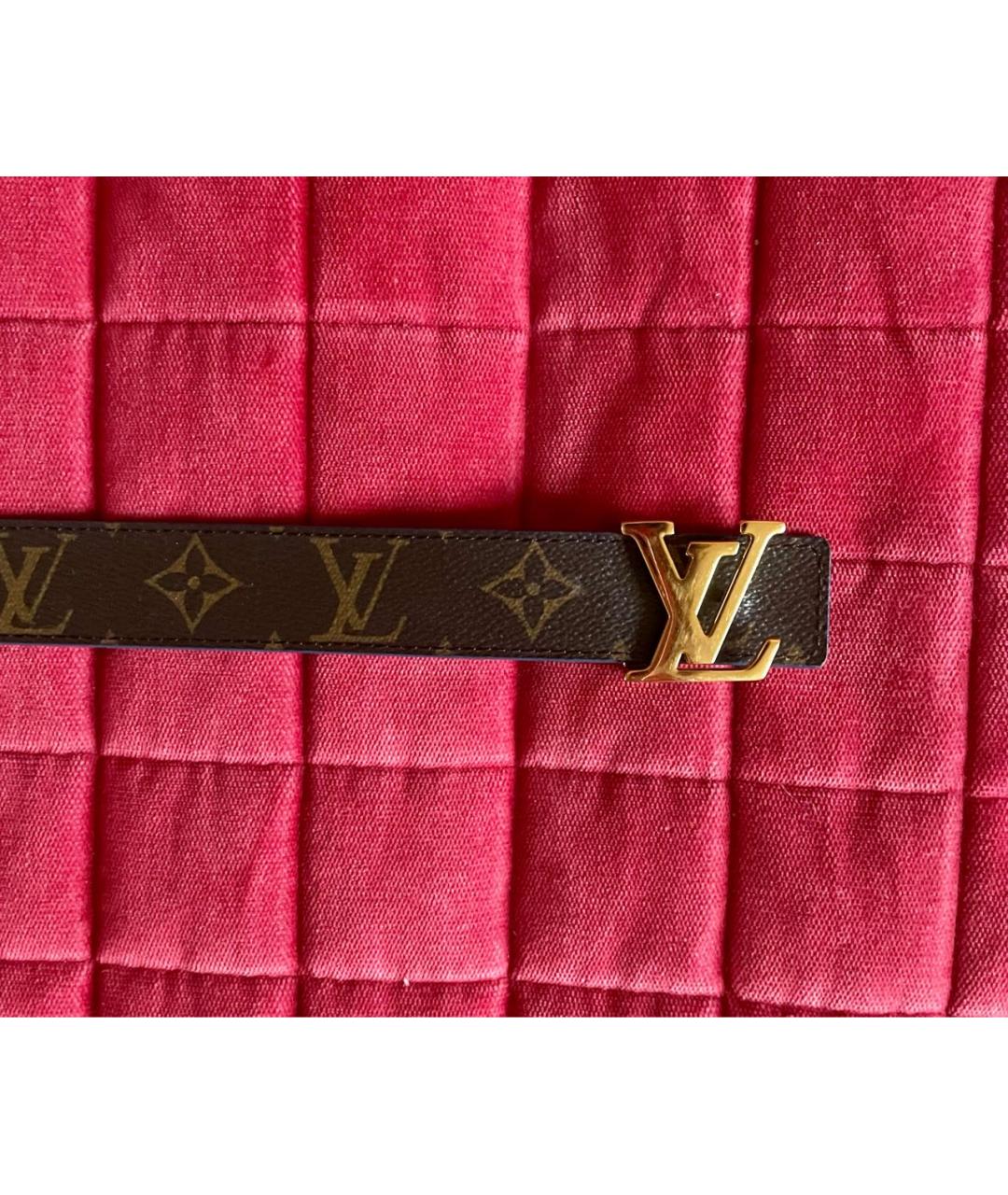 LOUIS VUITTON Коричневый кожаный ремень, фото 2