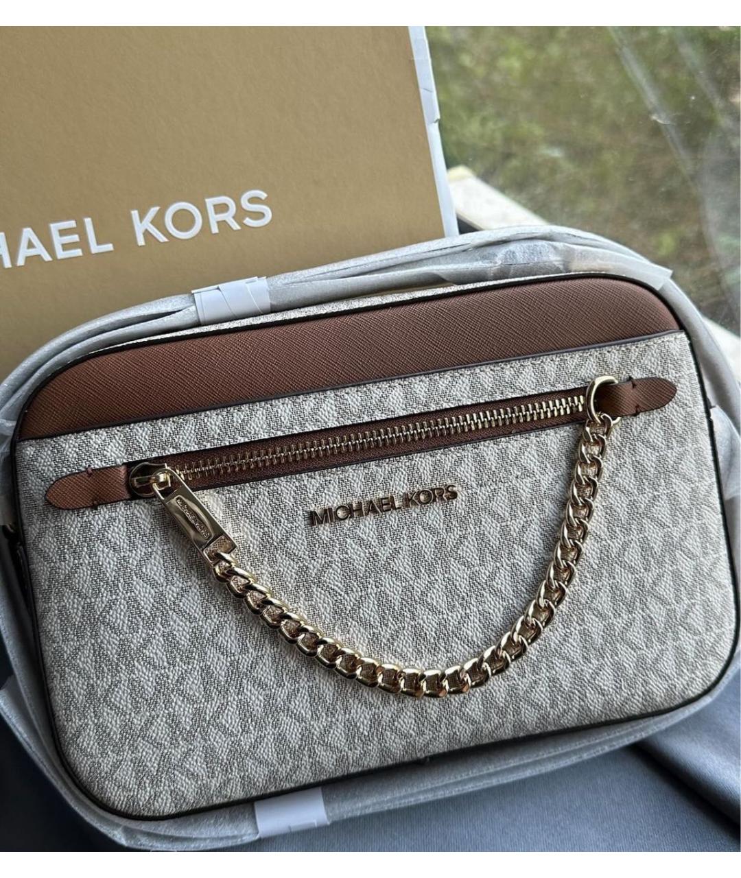 MICHAEL KORS Бежевая сумка через плечо, фото 6