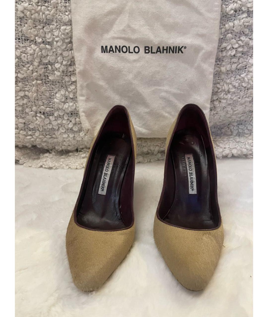 MANOLO BLAHNIK Бежевые босоножки, фото 2