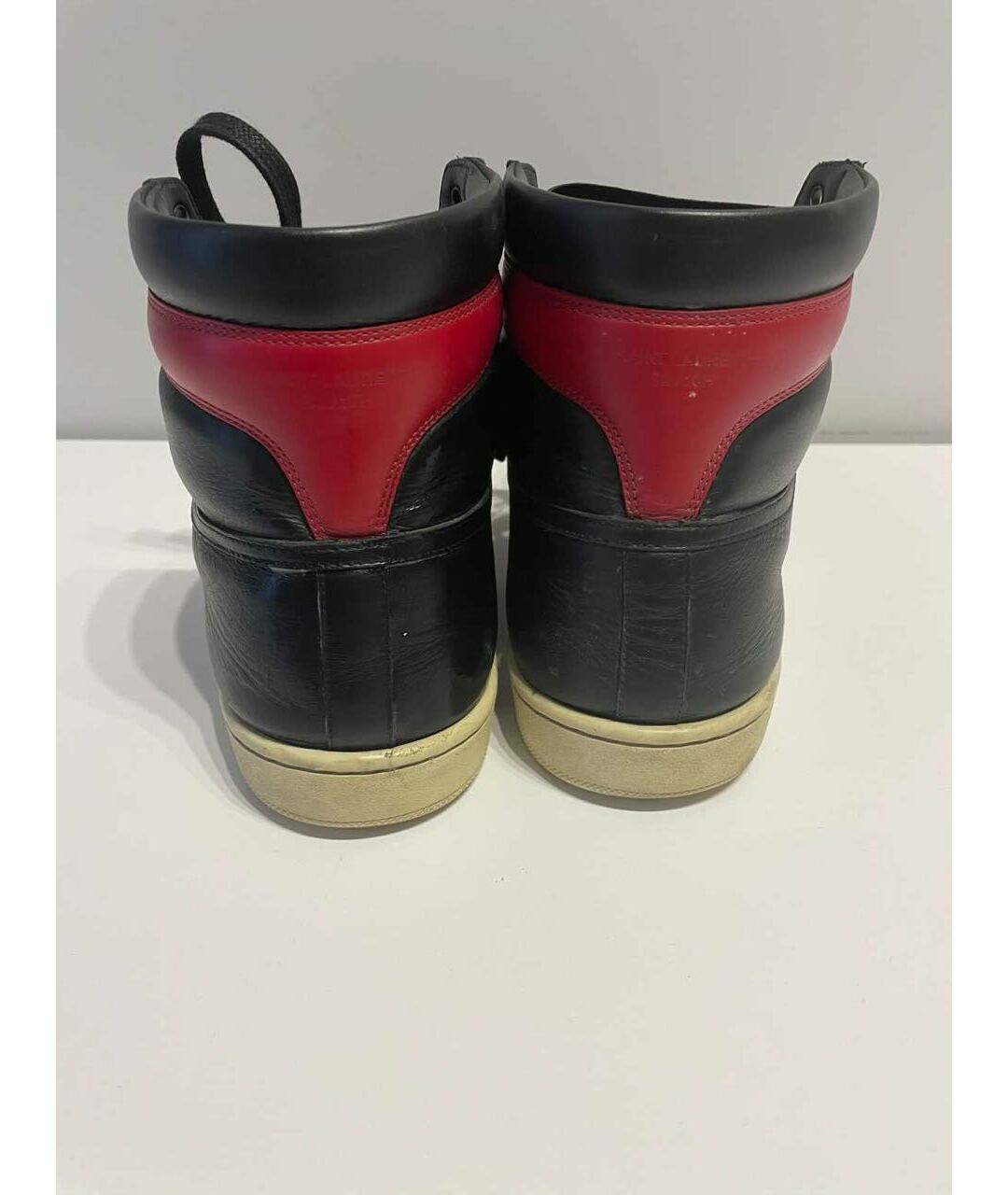 SAINT LAURENT Черные кожаные высокие кроссовки / кеды, фото 3