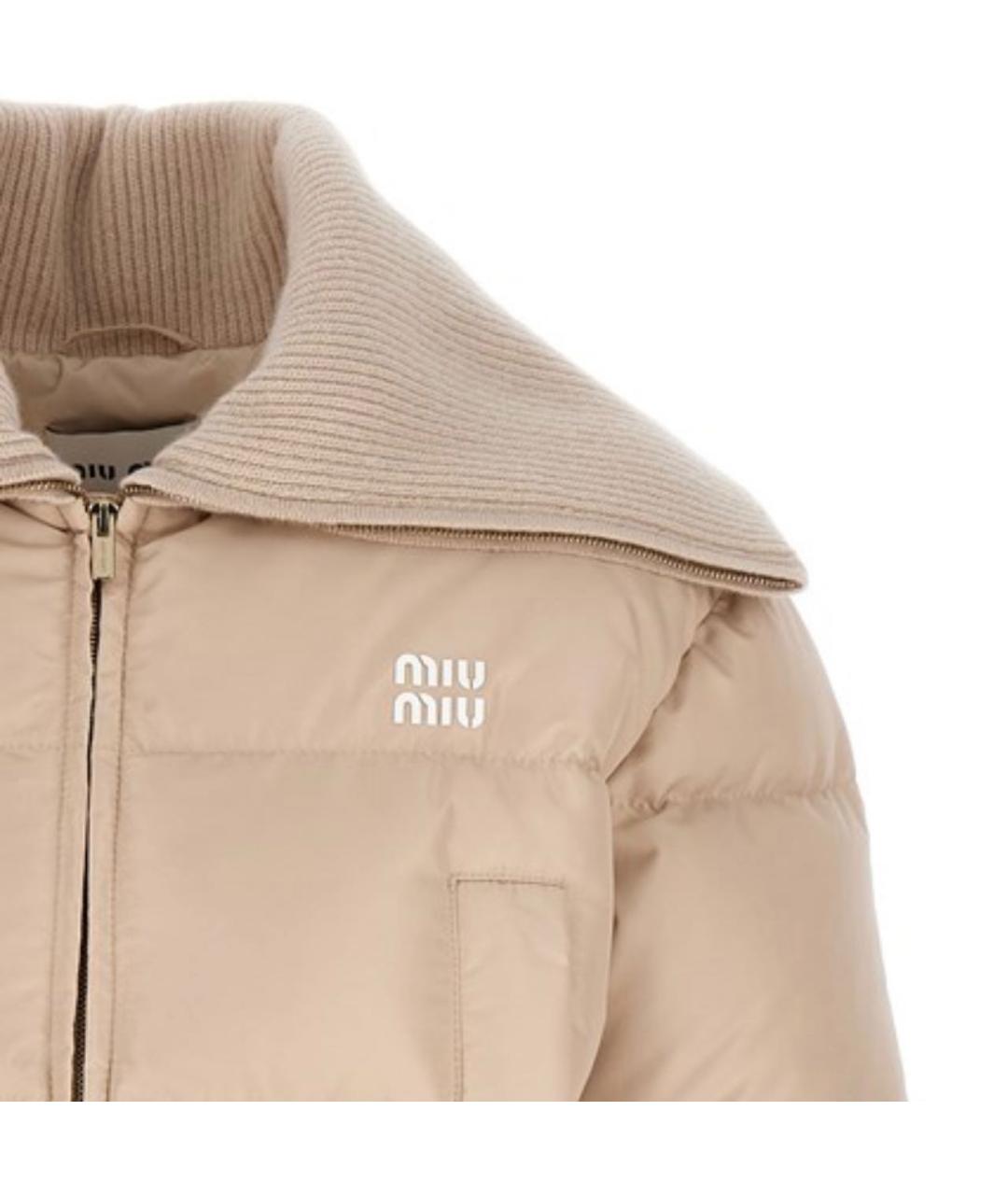 MIU MIU Бежевый пуховик, фото 5