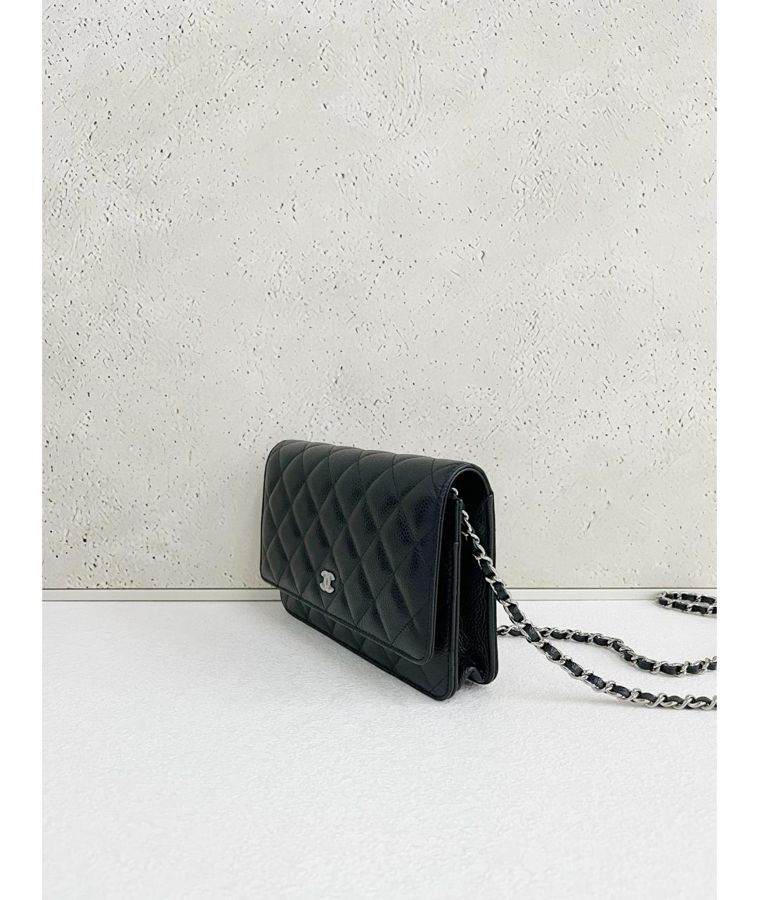 CHANEL Черная кожаная сумка через плечо, фото 4