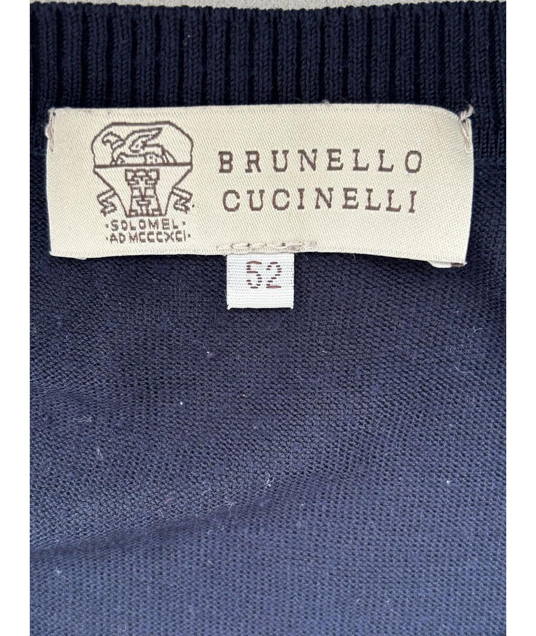 BRUNELLO CUCINELLI Синий шелковый джемпер / свитер, фото 3