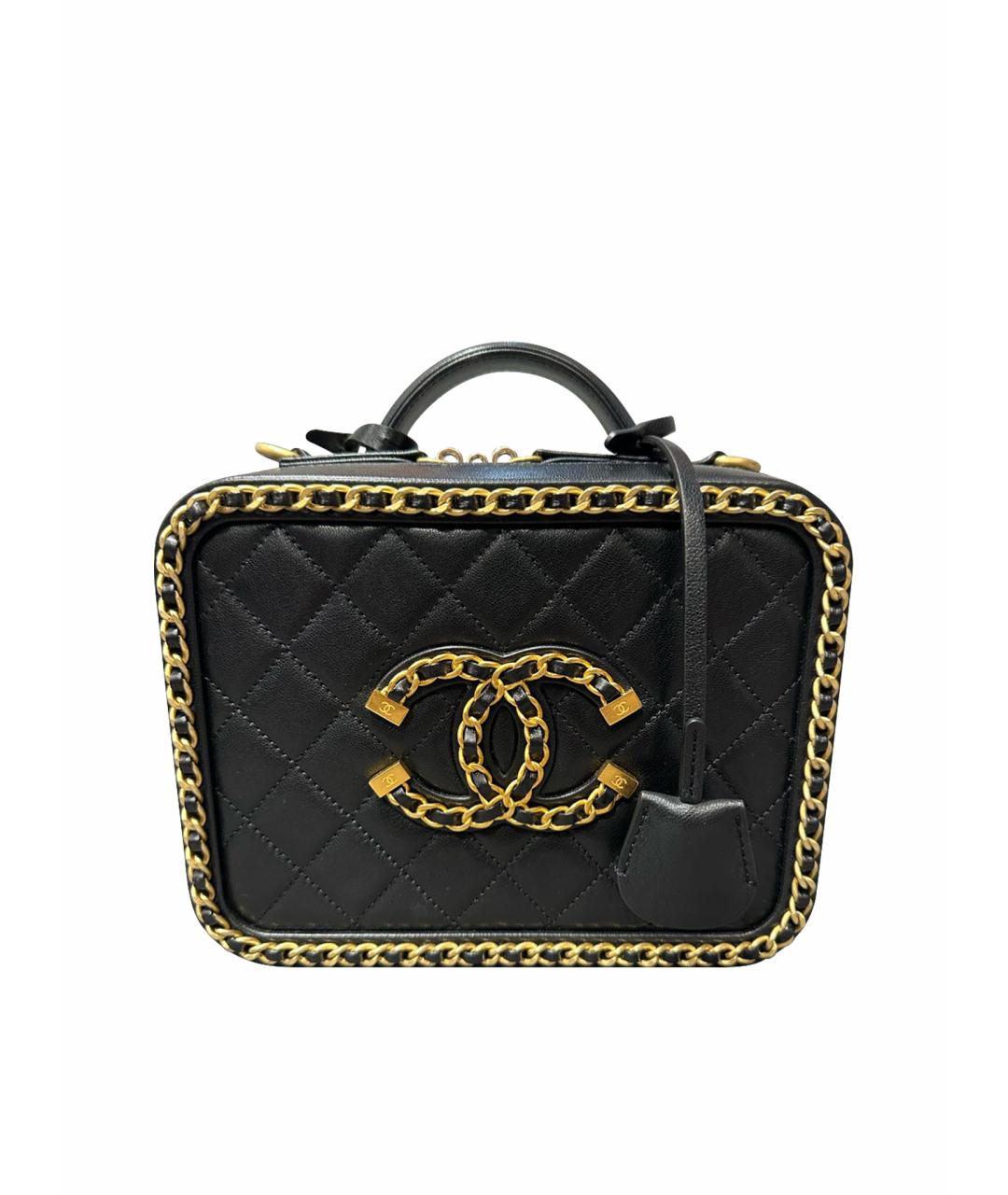 CHANEL Черная кожаная сумка через плечо, фото 1