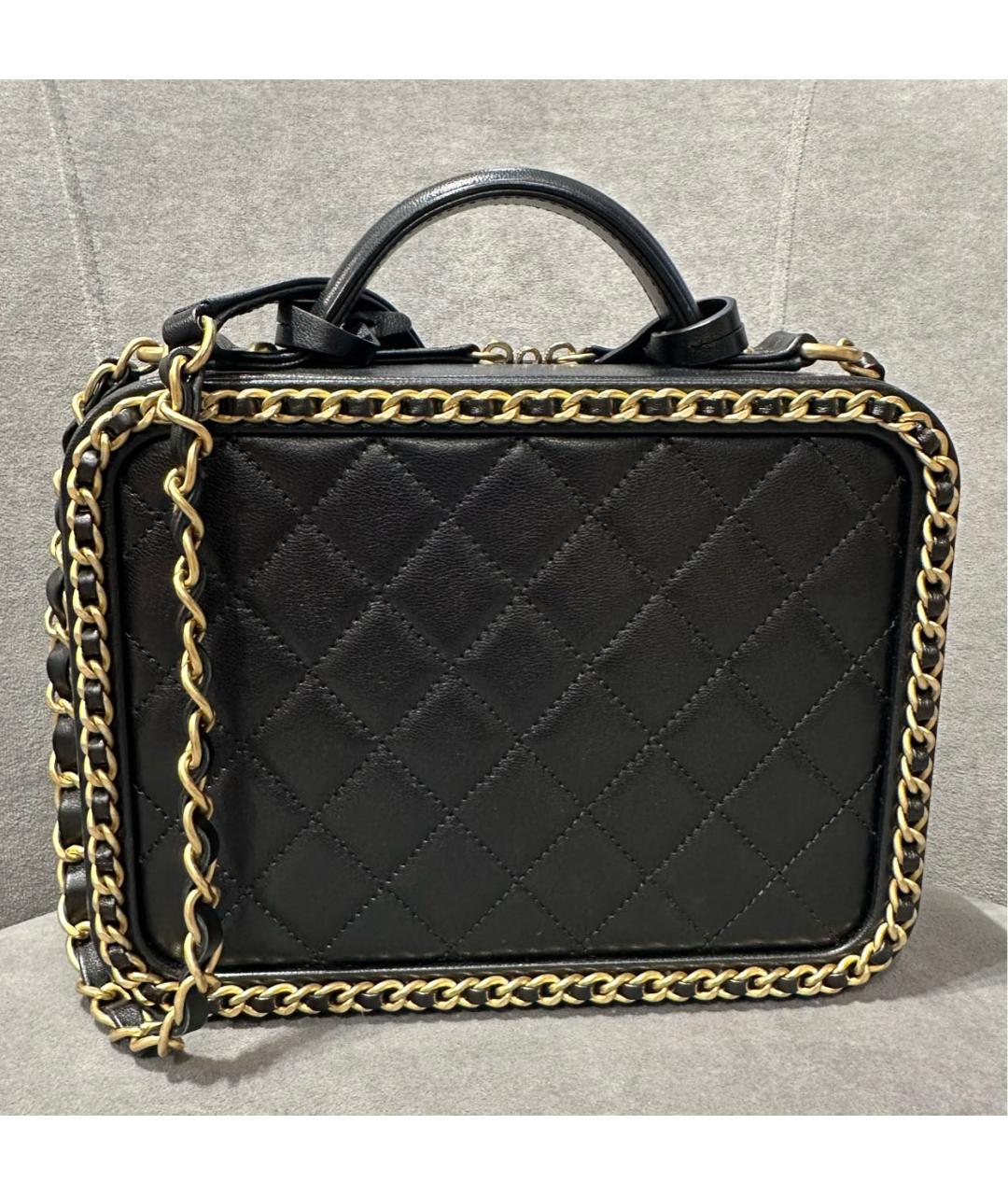 CHANEL Черная кожаная сумка через плечо, фото 3