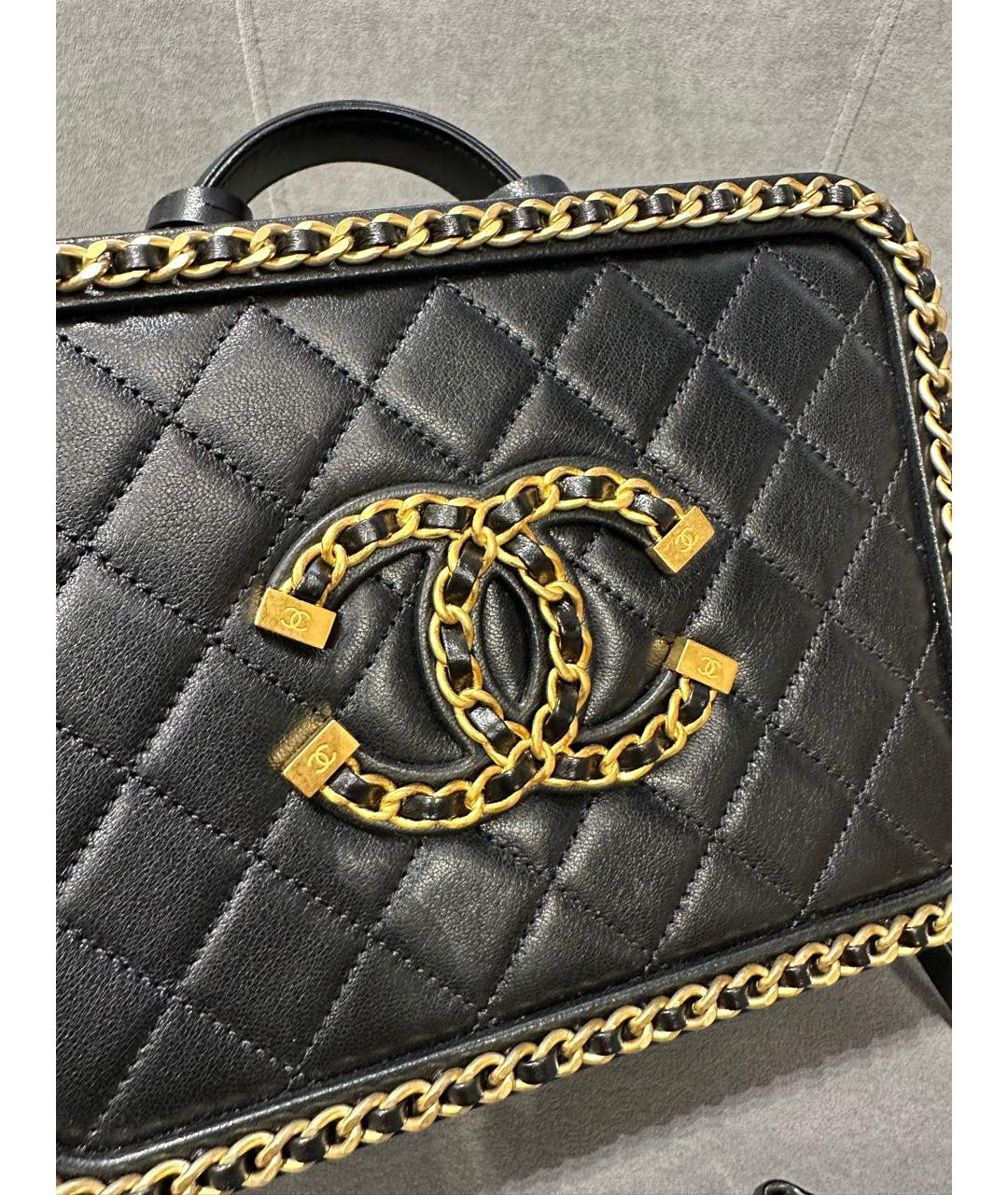 CHANEL Черная кожаная сумка через плечо, фото 6