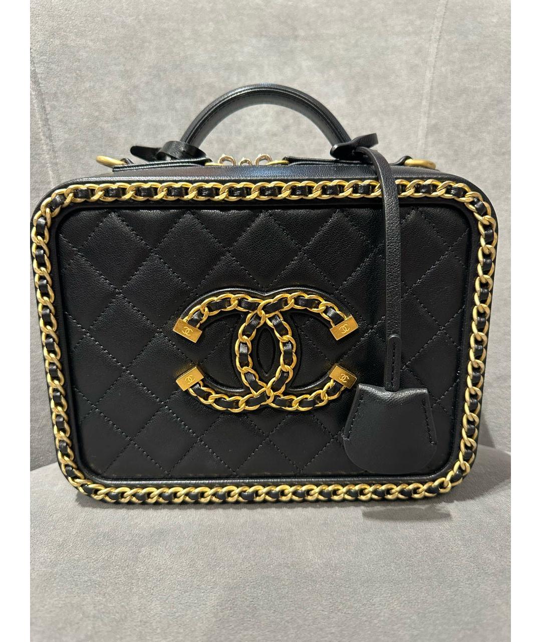 CHANEL Черная кожаная сумка через плечо, фото 7