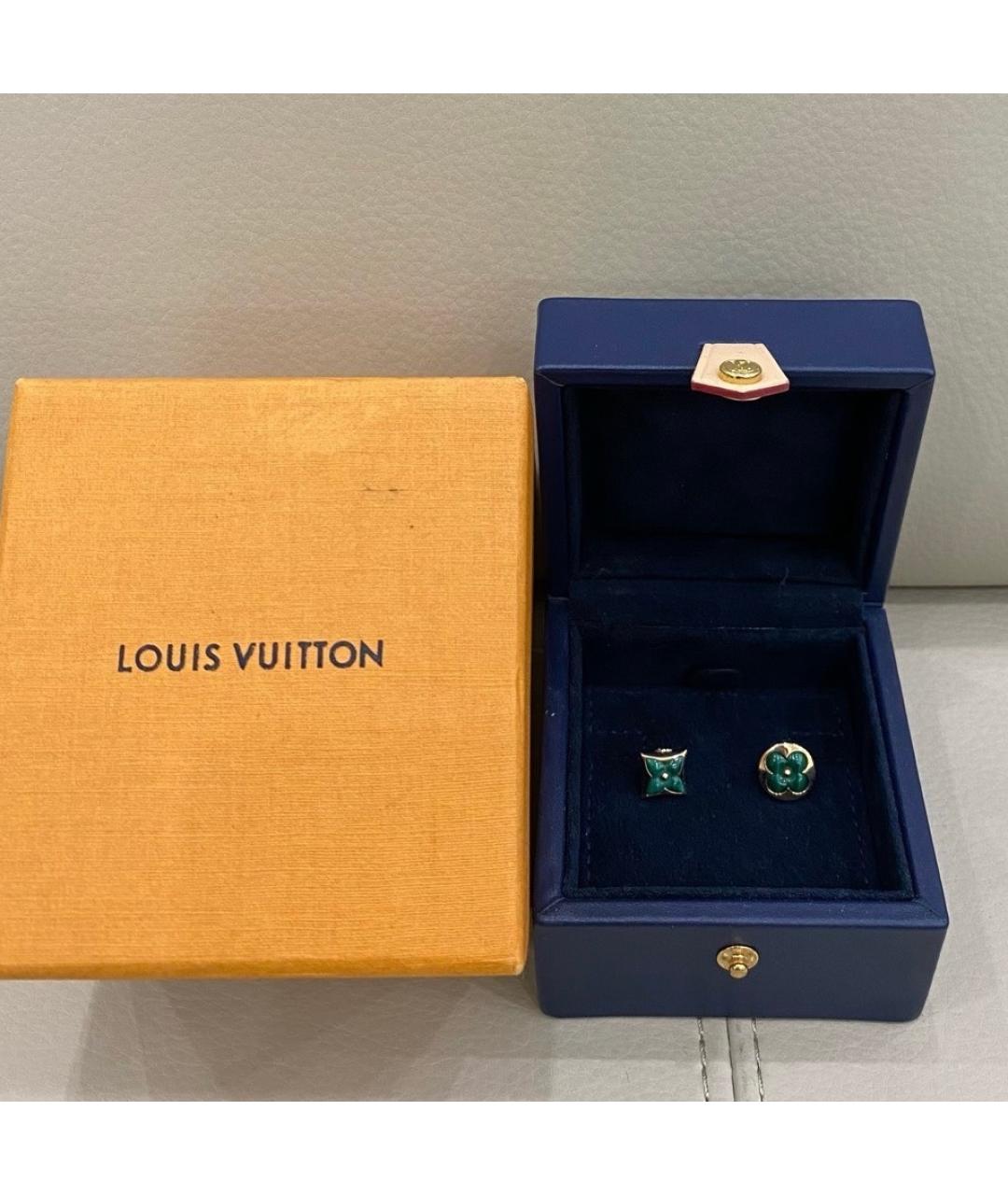 LOUIS VUITTON Зеленые серьги из розового золота, фото 2