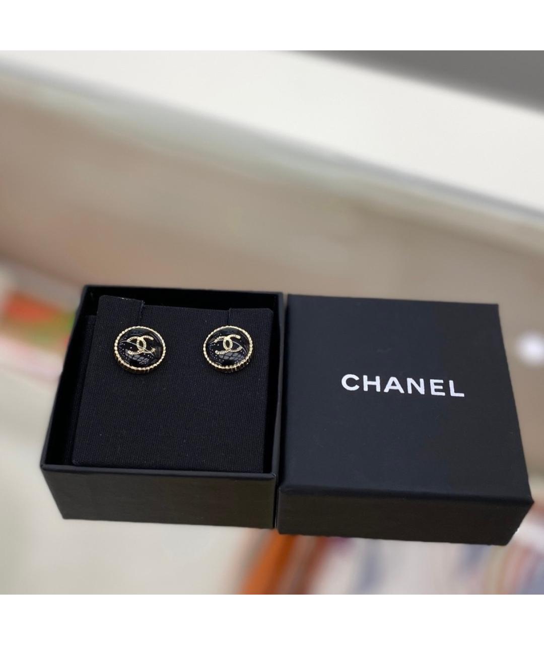 CHANEL Черные серьги, фото 2