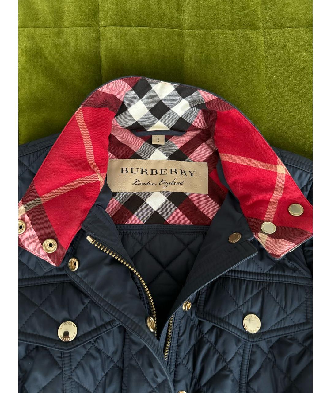 BURBERRY Темно-синяя полиэстеровая куртка, фото 3