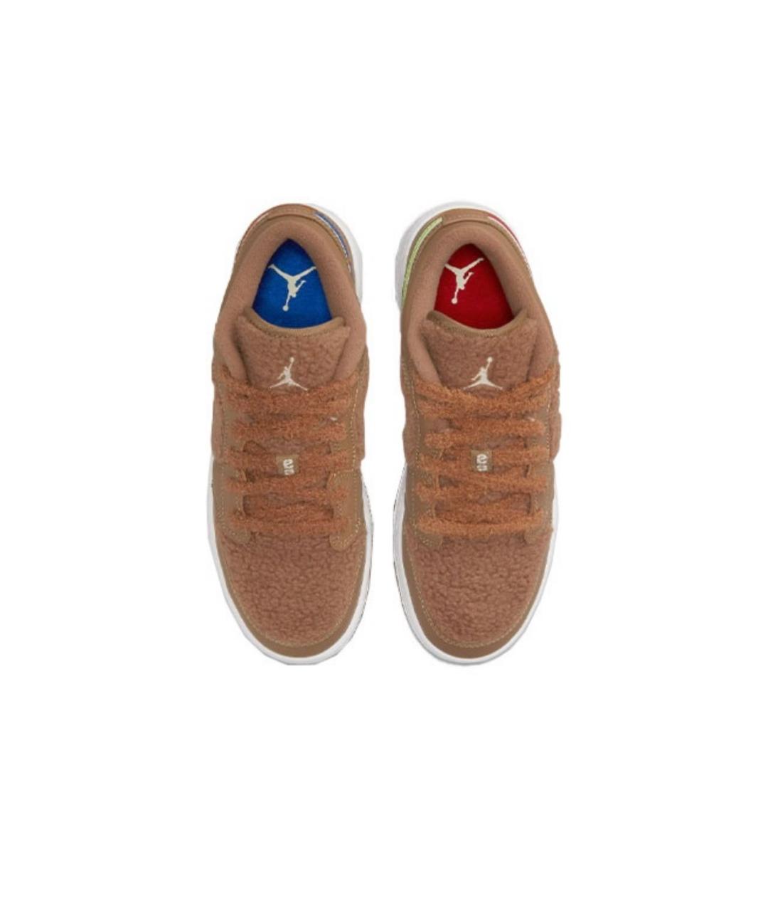 JORDAN Коричневые синтетические кеды, фото 3