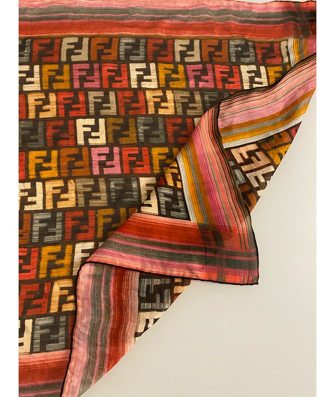 FENDI Мульти шелковый шарф, фото 2