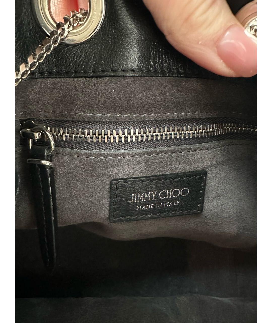 JIMMY CHOO Черная сумка через плечо из лакированной кожи, фото 6