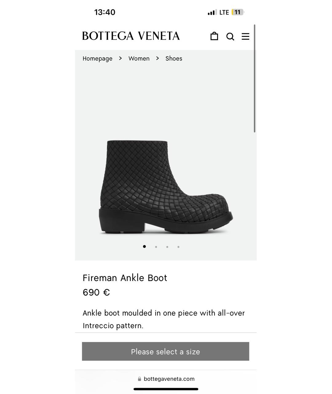 BOTTEGA VENETA Черные резиновые ботинки, фото 2