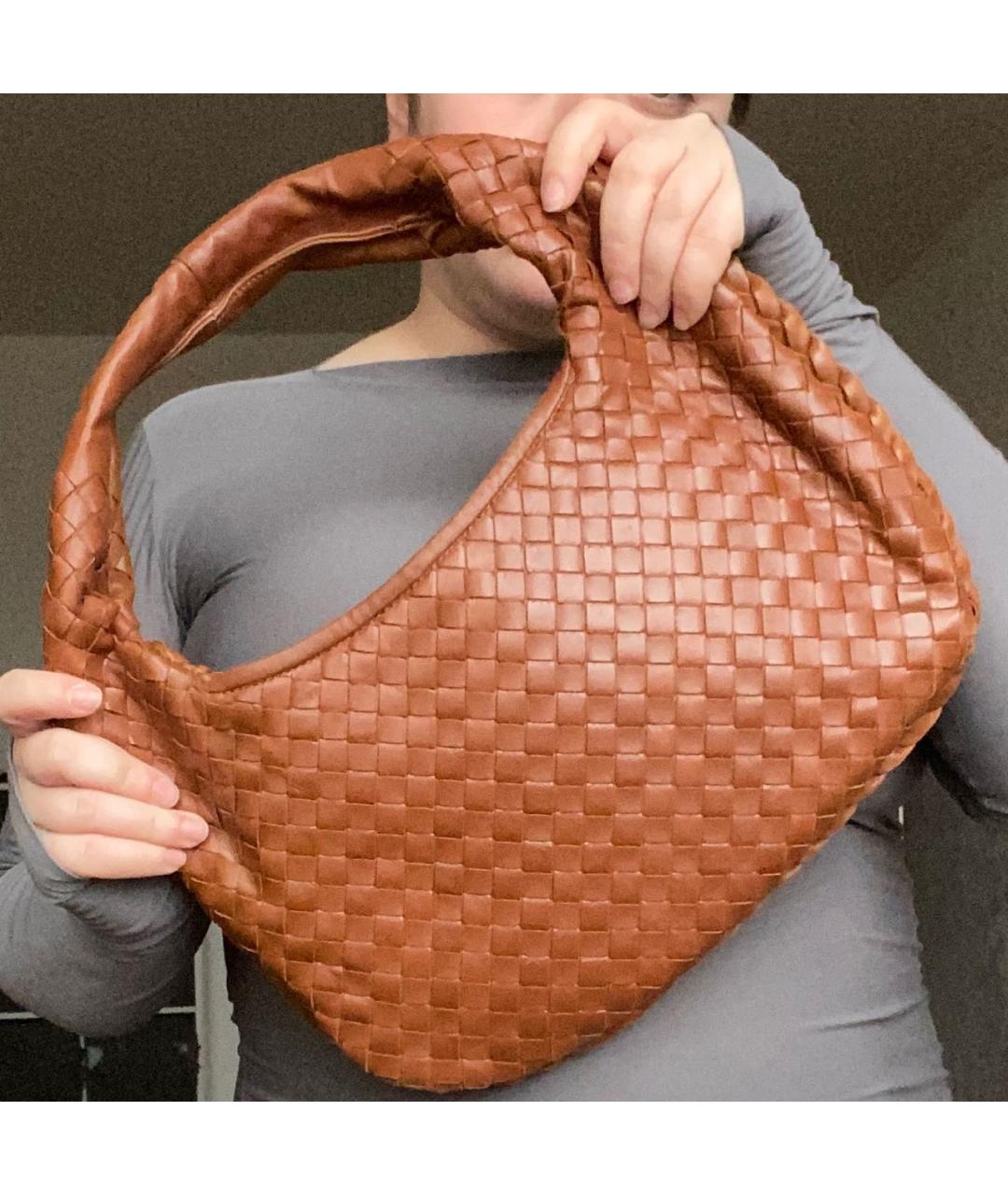 BOTTEGA VENETA Коричневая кожаная сумка с короткими ручками, фото 8