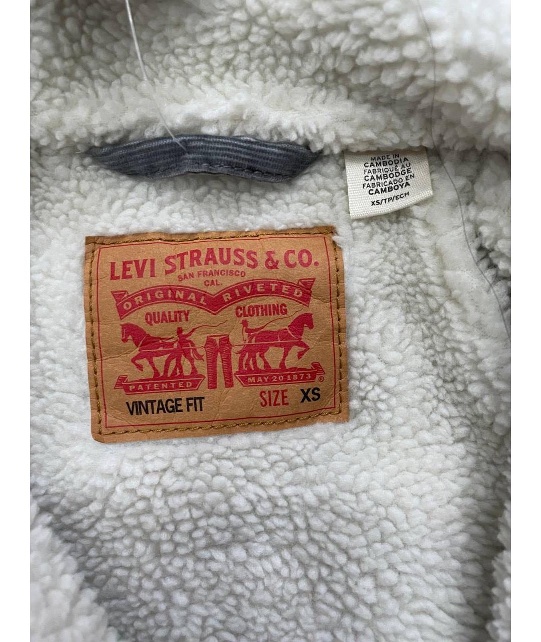 LEVI'S Антрацитовая полиэстеровая дубленка, фото 4