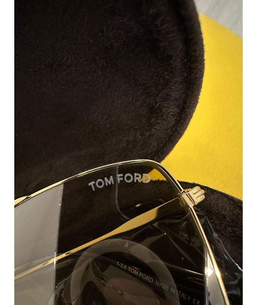 TOM FORD Золотые металлические солнцезащитные очки, фото 6