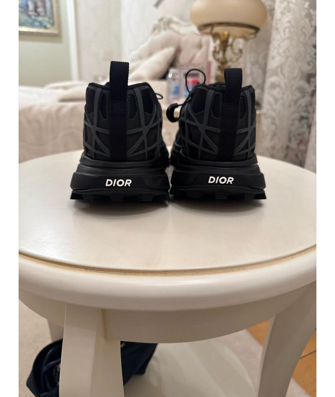 CHRISTIAN DIOR Черные текстильные низкие кроссовки / кеды, фото 4