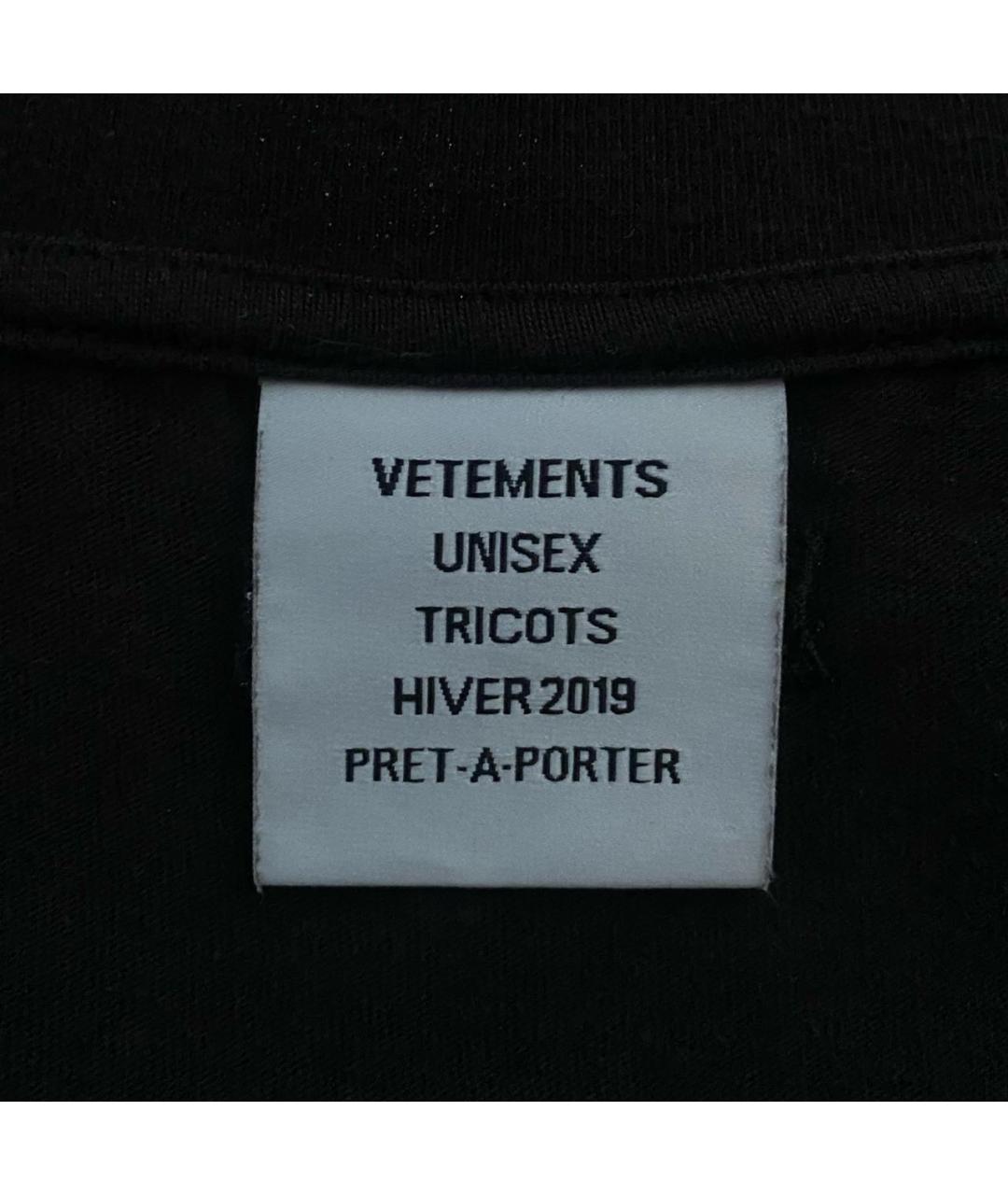 VETEMENTS Черная хлопковая футболка, фото 5