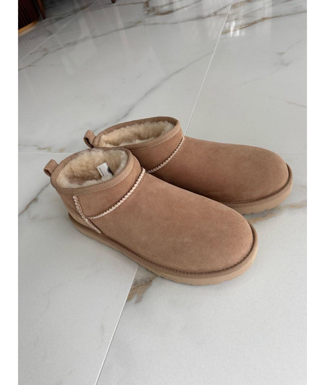 UGG AUSTRALIA Бежевые замшевые ботинки, фото 3