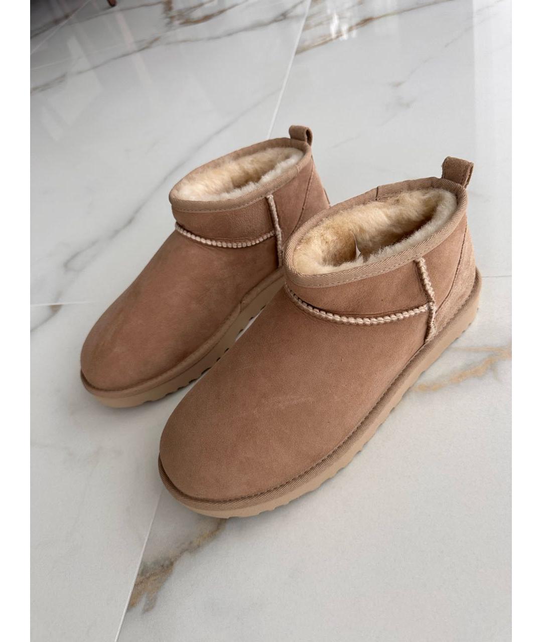 UGG AUSTRALIA Бежевые замшевые ботинки, фото 4